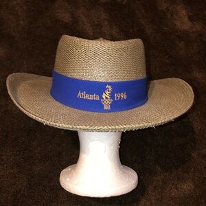 Vintage 1996 Olympics Hanes Atlanta Ga. Straw Hat Cap Fedora